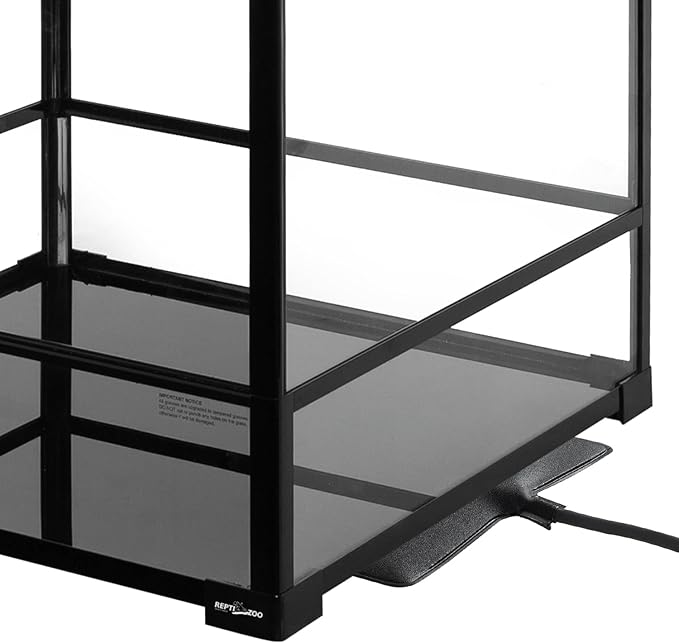REPTIZOO 90 Gallon Reptile Terrarium 24" x 24" x 36" Large Glass Reptile Tank, Tall Terrarium with Front Opening Door and Top Screen Ventilation Easy Assembly Habitat Tank