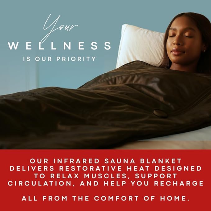 Infrared Sauna Blanket - Portable Sauna Blanket for Home Weight Loss and Detox, Personal Far Infrared Dry Therapy Bag for One Person Relaxation with Adjustable Temp 95-176°F. 120V 400 Watts 70" x 31"