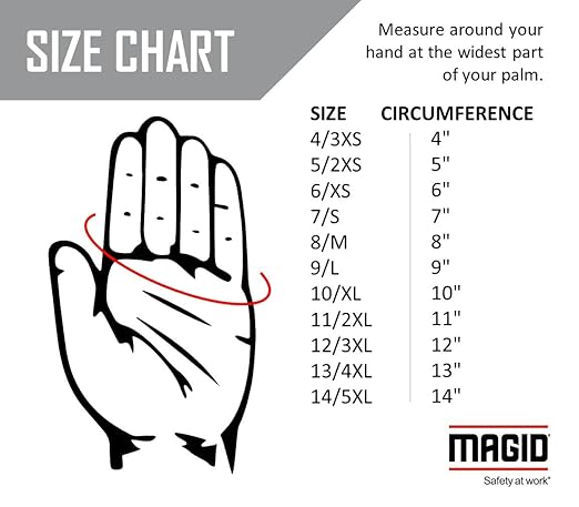 MAGID HandMaster Professional Rose Pruning Gloves, 36 Pairs, Size 8/Medium, BE195T