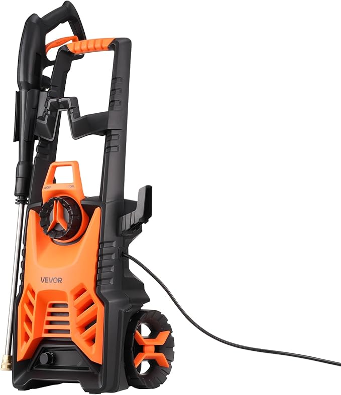 VEVOR Electric Pressure Washer, Max 4500 PSI and 3.2 GPM, High Power Pressure Cleaning Machine with 4 Quick Connect Nozzles and a Foam Cannon, Ideal for Cars/Fences/Driveways/Patios/Home Cleaning