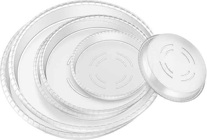 6 Pack Plant Saucer 6 8 10 12 14 Inch Plastic Plant Tray, Sturdy and Durable Flower Pot Container Accessories Plant Pot Saucers for Indoor and Outdoor (6 8 10 Inch, Clear)
