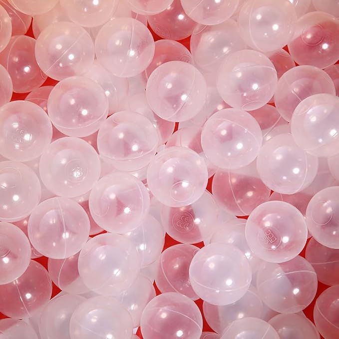 PlayMaty Clear Ball Pool Pit Balls - 100pcs Phthalate Free BPA Free Plastic Ocean Balls for Kids Fun Toys for Playhouse Play Tent Playpen Pool (Φ2.16)