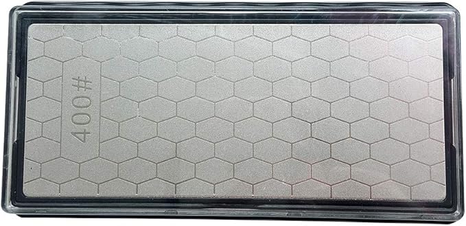 Double-sided Diamond Sharpening Stone, Knife Sharpener Stone diamond sharpener Honeycomb Surface Plate with Non-slip Base for Scissors Knives Outdoor Kitchen Sharpen Tools (400/1000 Grit)