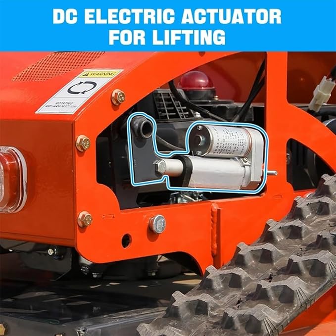 DIGMIGHT9 HP Gas RC Robotic Lawn Mower with Snow Plow - Remote Control Lawn Mower Robot, 600m Range, 21.6" Cutting Width for Slopes, Orchards & Commercial Use (Orange+Snow Shovel)
