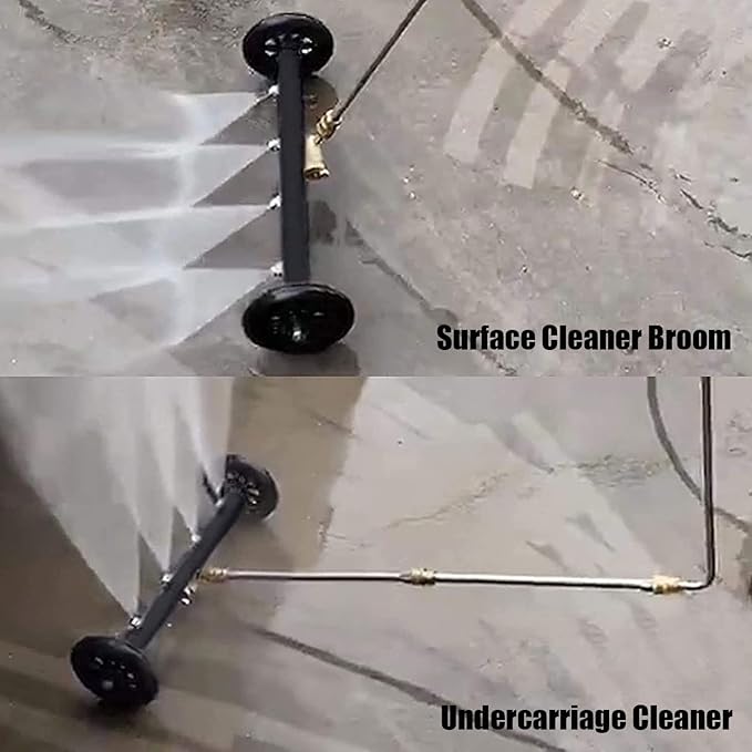 Dual-Function Undercarriage Cleaner,Surface Cleaner for Pressure Washer, 16 Inch, Underbody Car Washing Water Broom with 3 Pieces Extension Wand &Extra Wash Mitt, 1500 PSI-4000 PSI