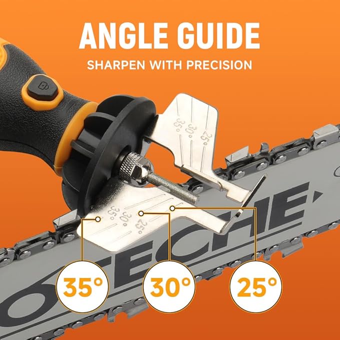 Hoteche Cordless Electric Chainsaw Sharpener Kit Handheld Chains Blade Sharpening Tool with 3 Diamond Sharpening Bits