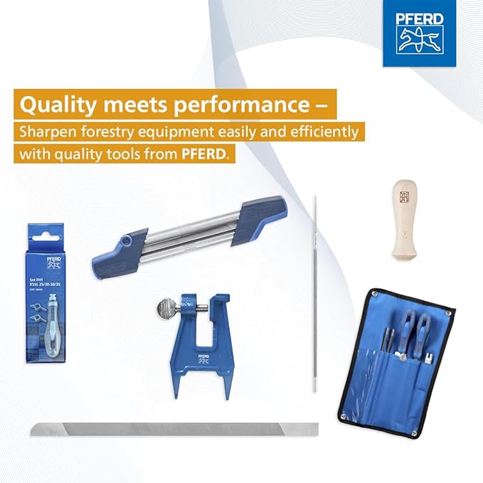 Pferd CS-X Chainsaw Chain Sharpener, 5/32” File for 3/8” Low Profile Chains, 2-in-1 Chainsaw Sharpener and Depth Gauge Tool, Easy Handheld Chain Sharpening (Pack of 1) - Part 17300