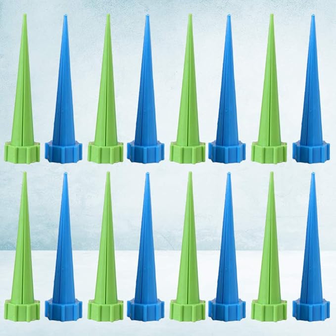 Operitacx 16pcs Plant Watering Spikes, Plastic Plant Self Watering Devices, Flower Pot Irrigation Drippers for Outdoor Indoor Garden Flower Vegetables Random Color