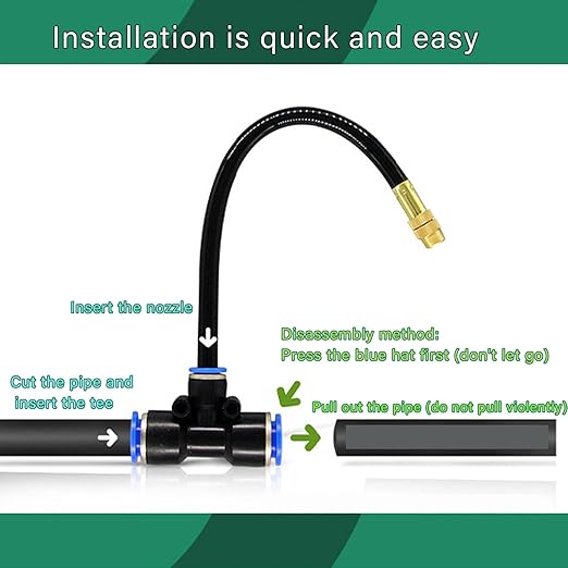 Drip Irrigation Kit, Automatic Irrigation System, 1/2" Irrigation Tubing Garden Irrigation System, Garden Watering System for Garden Yard (65FT)