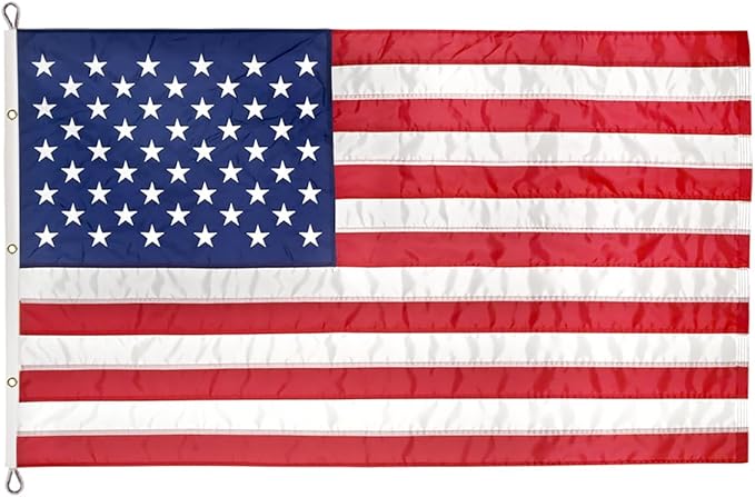 Super Tough 20ft x 38ft Nylon American Flag, Made in the USA, Embroidered Stars, Sewn Stripes