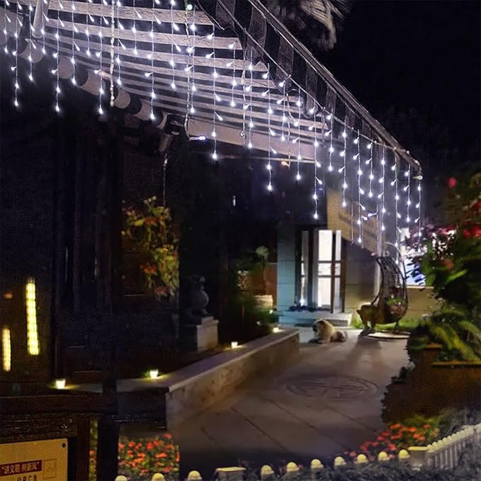 304 LED Outdoor Waterproof String Lights for Christmas, Wedding & Party Decor - 8 Modes, Cool White