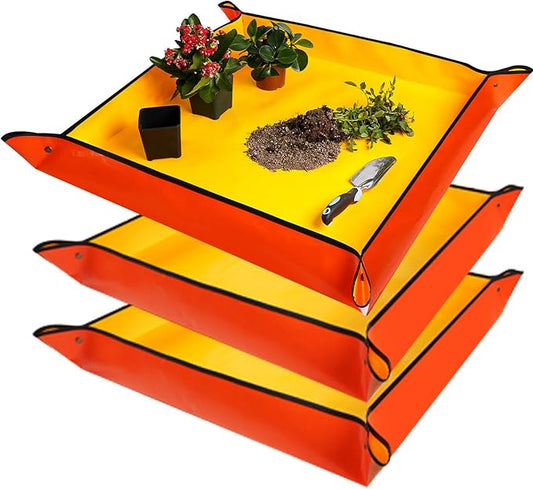 3 PCS 39.5"X39.5" Extra Large Repotting Mat for Indoor Plants Transplanting and Mess Control, Gardening Gifts for Women Men