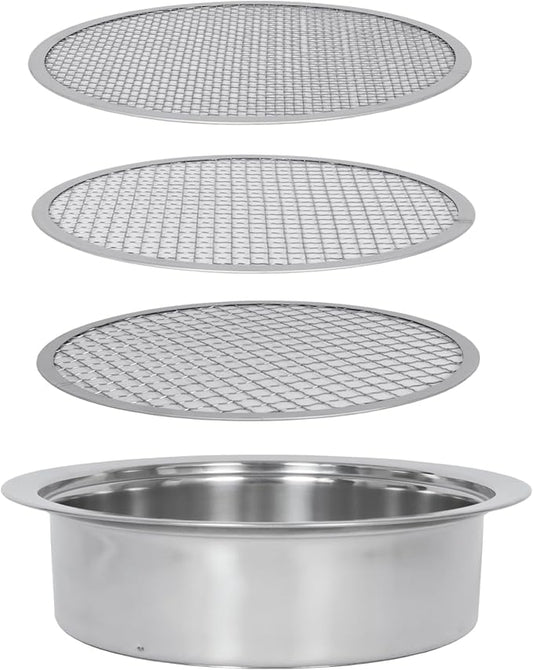 Soil Sifter for Rocks with 3 Sieve Mesh-Sifting Pan for Garden