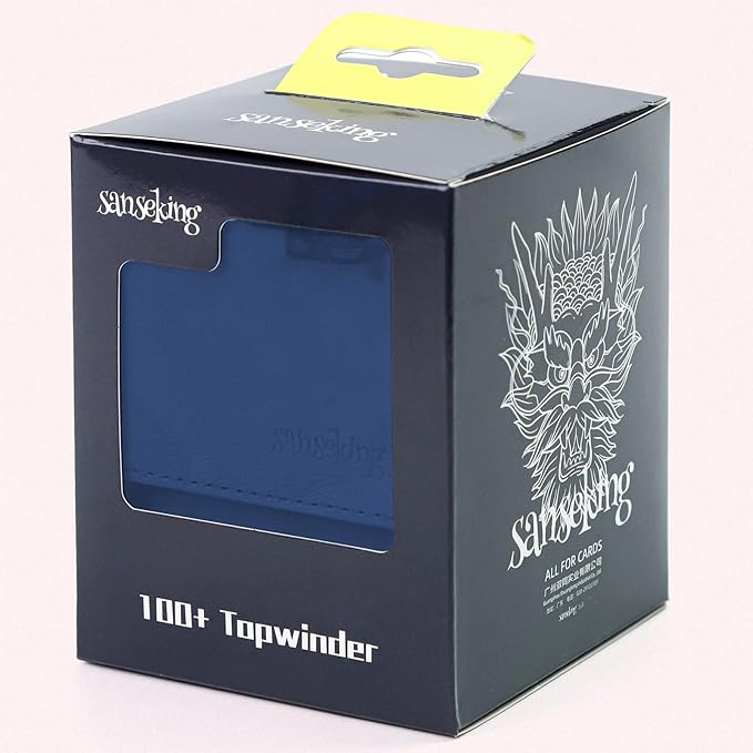 Magic Card Deck Box for MTG Single Deck Card Box fits 100+ TCG Sleeved Cards Soft Leather Card Box Top loading Card Boxes Magic Gift for MTG TCG CCG (Vertical,Dark Blue)