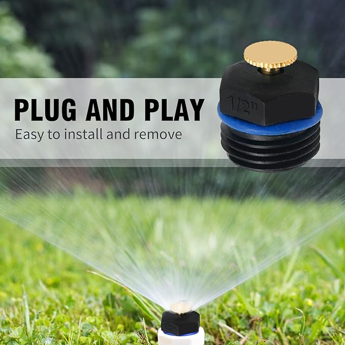 20pcs 1/2 Inch Adjustable 360 Degree Atomizing Sprinkler Nozzles for Garden, Agriculture, Lawn Irrigation System (20 Sets)