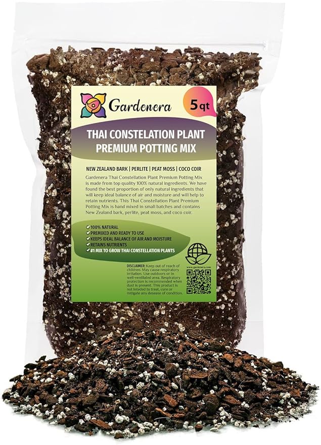 Thai Constellation Monstera Potting Mix - Retains Moisture and Enhances Root Growth - 5 Quart