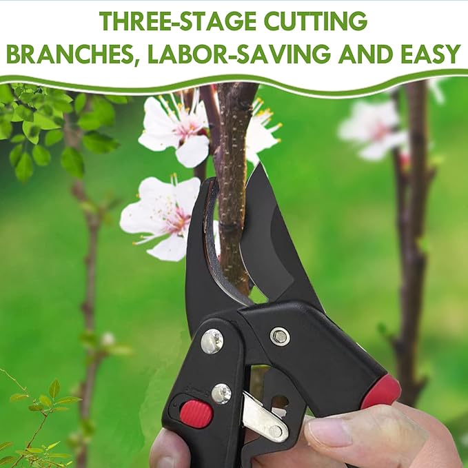 Upgraded Garden Clippers, Adjustable Germany Pruners, Work 3 Times Easier, Professional Pruning Shears, Cutting Rose, Flower, Hedge, Stem, Sharp Gardening Scissors, Arthritis Weak Hand Snips