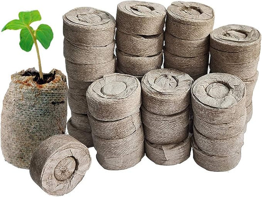 100 Pcs Peat Pellets Seed Starting Plugs Pellets Seedling Soil Block 30mm Nursery Soil for Indoors Garden Flowers Seedling Planting Seeds Starter Pellet for Transplanting Planting