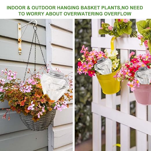 Watering Globes XL - 2 Pcs Diamond Plastic Shape Plant Watering Globes Self Watering Planter Insert 17oz Large for Indoor&Outdoor Plants Watering Bulbs