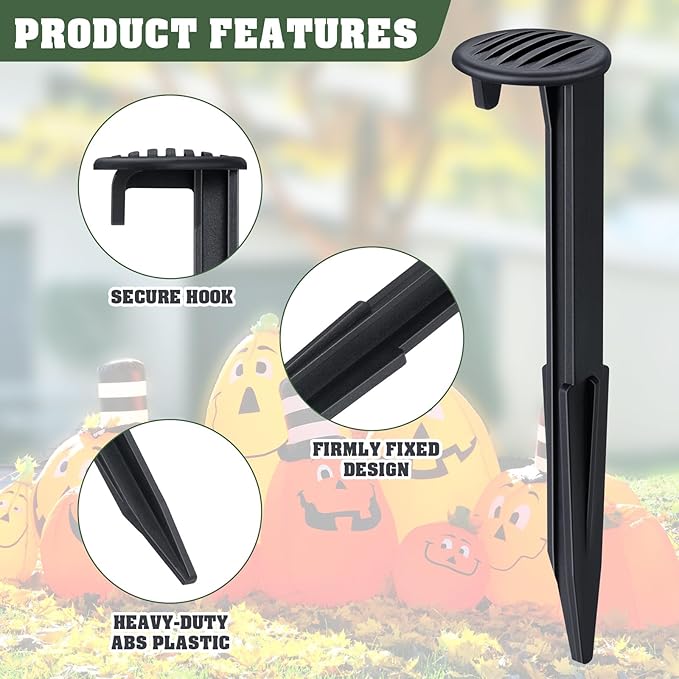 18 Pcs Plastic Inflatable Stakes Ground 5.7'' Plastic Garden Stakes for Inflatables, Blow Up, Tent