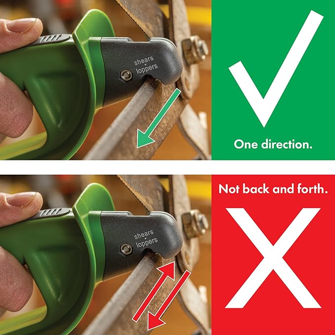 Smith’s 50601 Pruning Tools Sharpener - Hedge & Pruning Shears - Loppers & Gardening Tools - Large Handle w/Finger Guard - Handheld Manual - Replaceable Carbide Blades - Wire-Bristled Cleaning Brush