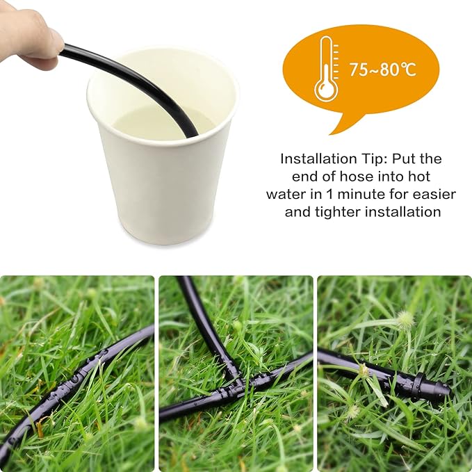 Gardrip Drip Irrigation End Plugs:1/4" Drip Line Goof Plugs Irrigation End Cap for 1/4 Inch Drip Hose Line Garden Watering System