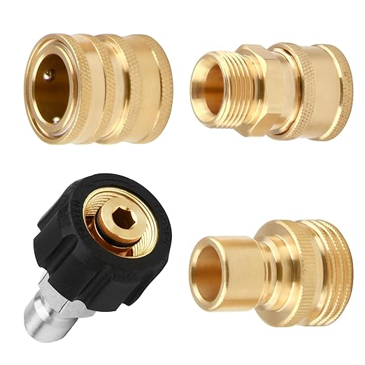 Pressure Washer Adapter Set, Pressure Washer Quick Connect Fittings, Set Quick Connect Kit with M22 Swivel to 3/8'' Quick Connect, 3/4" to Quick Release, M22-14 Fittings, 8 PCS