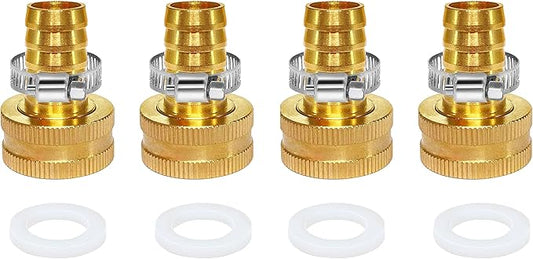 YOUHO Garden Hose Adapter 4PCS 1/2" Drip Irrigation Tubing to Faucet - Reusable Connector Fittings for Most Rain Bird, Orbit, Dig, Toro 1/2 Tubing x 3/4" FHT Garden Extension Repair Fitting