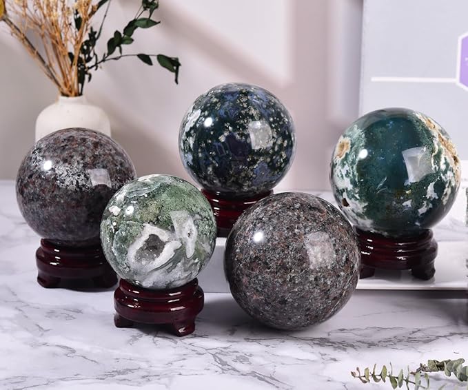 Large Yooperlite Sphere Natural Yooperlite Stone Healing Crystal Ball with Stand Energy Meditation Decor 100-110mm/3.9-4.3"