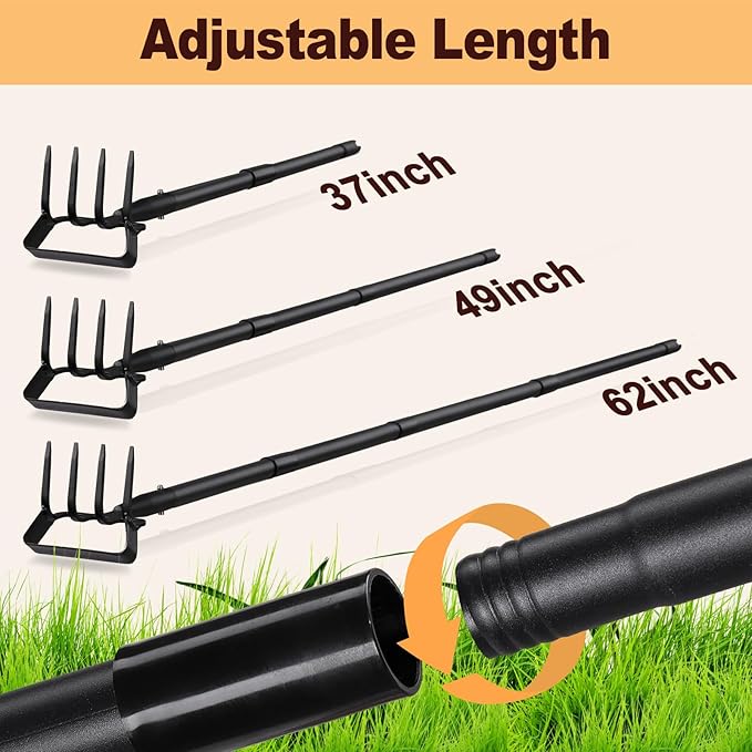 Garden Hoe for Weeding, Stirrup Hoe 62" Long Handle Scuffle Cultivator Hoe Garden Tool for Digging, Loosening Soil