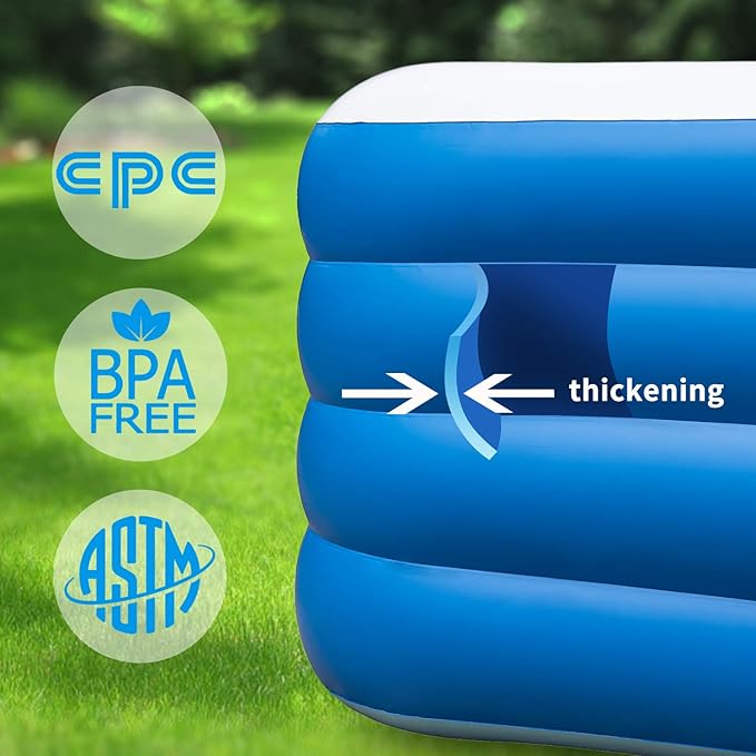 Inflatable Swimming Pool,70x55x29 inch Inflatable Family Swimming Pool, Summer Water Party, Adults, Outdoor, Garden, Backyard
