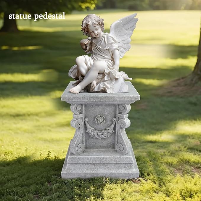 Outdoor Pedestal Stand for Garden Decor - ClassicalL Plinth Pedestal Stand for Statues, Decorative Garden Pedestals and Statue Stand, 11.5"(L) x 12"(H) x 11.5"(W)