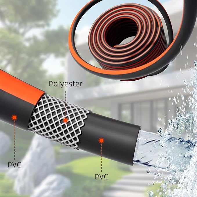 Hand-Crank Garden Hose Reel 5/8" x 100ft, Heavy Duty Garden Water Hose Reel, Removable, Any Length Lock, Hand Crank Effortless Rewind System, 4-Pattern Nozzle