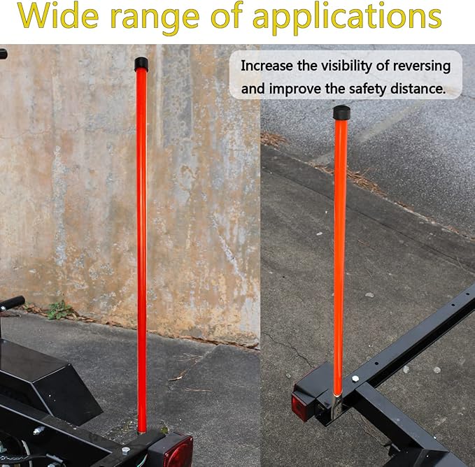Snow Plow Blade Markers Guides Kit 304 Stainless Steel Joint Bright Orange 36'' Upgrade Lengthen Thicken High Visibility Never Break Never Rust Fit for Boss Western Snowplows and More