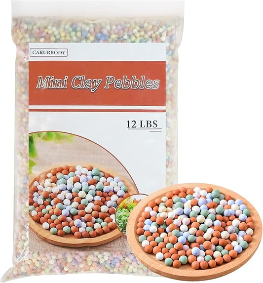 12LBS Ceramsite Clay Pebbles for Orchid - Mini Leca Clay Pebble for Plants Drainage - Perfect Ceramsite Balls as A Soil Topper for Indoor Plants, Cacti Succulents Bonsai.