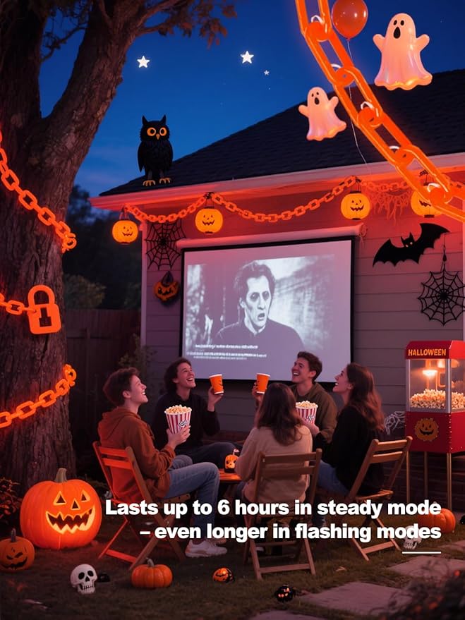 Halloween Battery Lights – 10Ft 160 LED Chain, Waterproof with 8 Modes & Timer