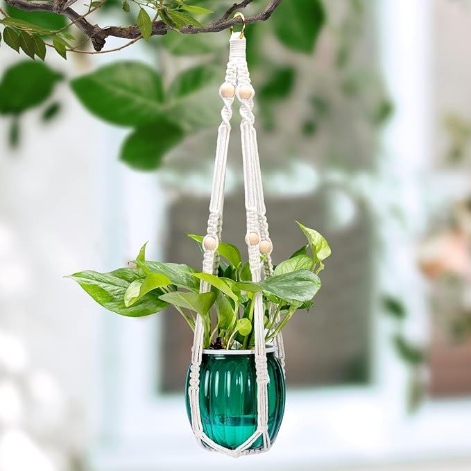 Small Hanging Planters Self Watering 5 Inch, 3 Set Hanging Plant Pot for Indoor Outdoor Plants, Hanging Flower Pots with Drainage Hole & 2 Kinds of Plant Hangers for Garden Home Decor