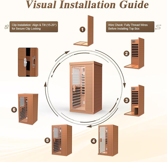Upgraded 1 Person Sauna Infrared Sauna with Backrest, Hemlock Dry Sauna Indoor Wood Sauna for Home, 1062W 110V Red Light Far Infrared Sauna Low EMF with Integrated Speakers, Reading Lamp (Red)