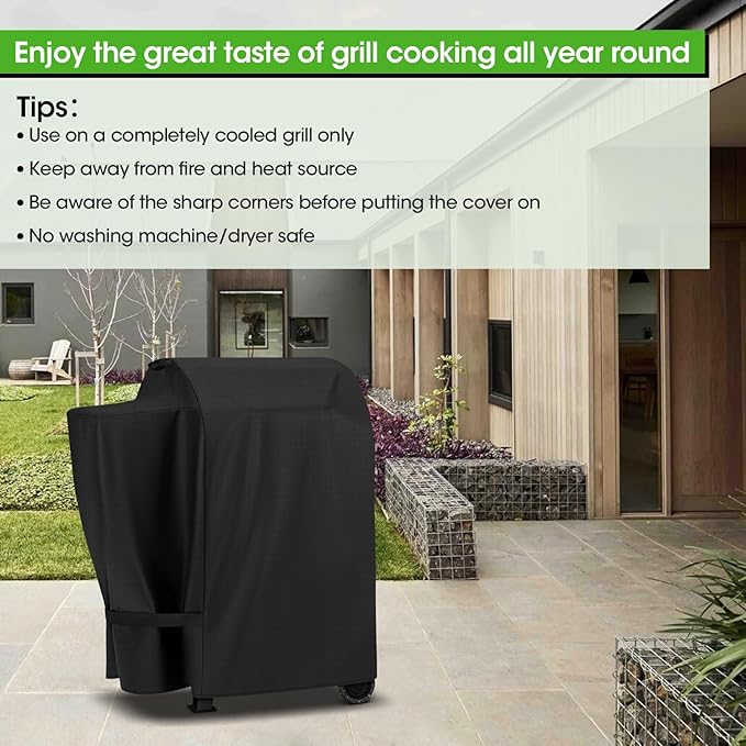 Grill Cover Compatible with Lexington 500, Wood Pellet Smoker Cover for Pit Boss Pro 600, Tailgater, Lexington 540, Waterproof Fade Resistant