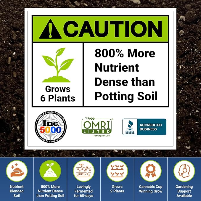 California Hot Soil Premium 100% Organic Super Soil Kit, 18+ Nutrient Blend - No Need for Nutrients or Plant Food Ever - Includes (4) 6 Lbs Bag of CaliHotSoil, (8) 5-Gallon Pots, (10) Rapid Rooters