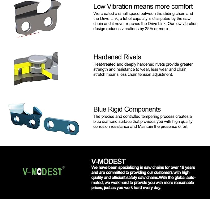 1 Pack 36 inch Chainsaw Chain 114 Drive Link, 57-Teeth 3/8" Pitch .063" Gauge Full Chisel Professional Gas Saw Chain Blade fits Stihl 029 038 MS-310 460 560 36RSF114, Husqvarna 51 55 560XP