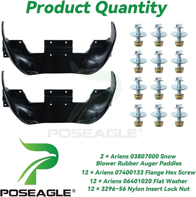 03807000 Snow Blower Rubber Auger Paddle Replace Ariens 03807000 for Ariens 522 Snowblower Paddles, Ariens SS522E, SS522, SS322E, SS722, SS722C, 938018, 938017, 938016 Snowblowers