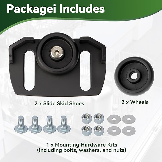 2 pack 490-241-0038 Snow Blower Rolling Skid Shoes for Craftsman MTD, Arnold Troy-Bilt Cub Cadet Yard-Man Ariens, Fits Most 2-Stage and 3-Stage Snow Thrower Snowblowers