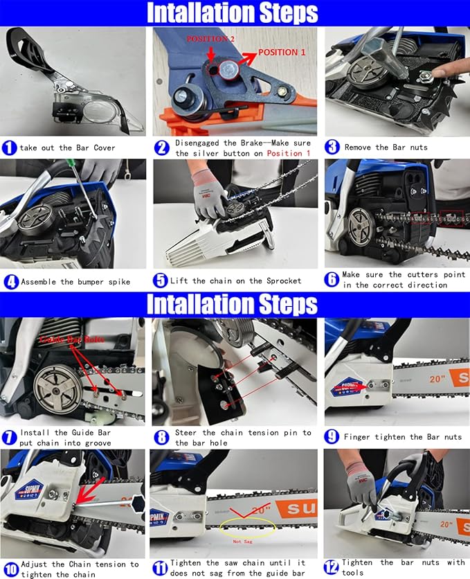 20 Inch Gas Chainsaw 62cc Gasoline Powered Chain Saw 2-Stroke Handheld Cordless Petrol Chainsaws for Cutting Wood Outdoor Home Farm Garden Use