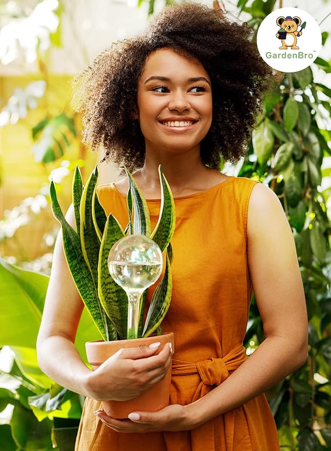 8 pc Plant Watering Globes Large Plastic - Automatic Plant Waterer Set Include Accessories for Indoor and Outdoor Pots - Self Watering Planter Insert System With Plastic Bulbs (8 PCS, Large)