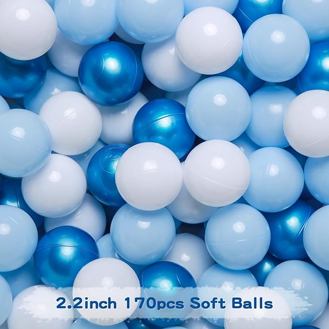 GOGOSO Ball Pit Balls Crush Proof Non-Toxic Plastic Balls Babies Kids Toy Bulk Pack 170pcs 2.2inchs