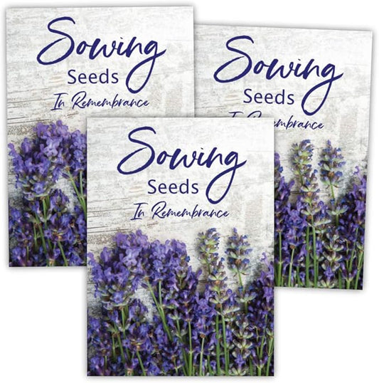 Seed Needs, Set of 20 Lavender Remembrance Seed Packet Favors (Packets are Already Filled) Great for Memorials, Funerals, Special Events or Baby Showers