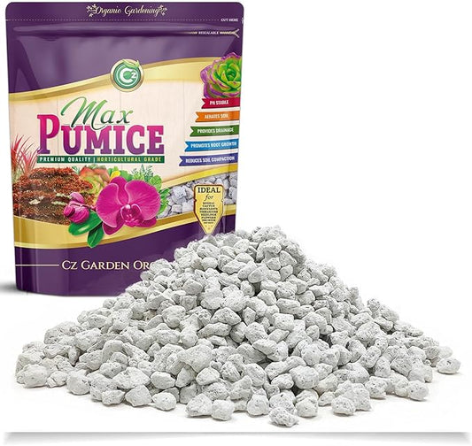 Pumice Stone Grow Media - Made in USA for Bonsai • Succulents • Cactus • Orchids - Horticultural Soil Amendment Additive Conditioner for Indoor and Outdoor Plants and Flower Gardens. OMRI Listed