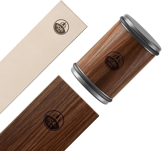 HORL 2 Walnut Rolling Knife Sharpener Engineered in Germany for Straight Edge and Leather strop