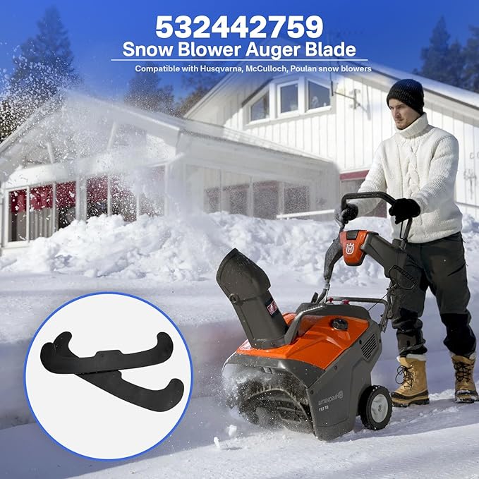532442759 Snow Blower Auger Blade Set (2 Pack) -Rubber Snow Blower Paddle Set Compatible with Husqvarna ST111 ST121E ST131 ST151